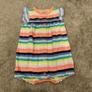 Carter's Baby Girls Neon Stripe Romper Sz 6M